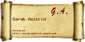 Garab Asztrid névjegykártya